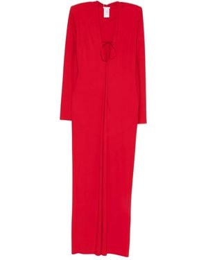 Amazuìn V-Neck Maxi Dress - Red