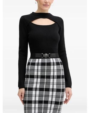 Guess Cutout Plaid Mini Dress - Black