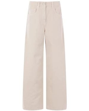 Brunello Cucinelli Logo-Patch Straight Jeans - White