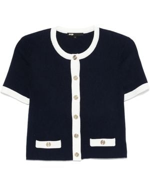 Maje Cardigan A Coste - Blu