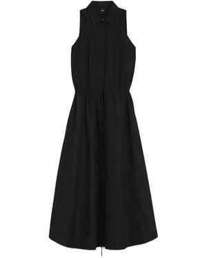 BOSS Halterneck Drawstring-Waist Dress - Black