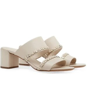 Ferragamo Leather Sandals - Blanco