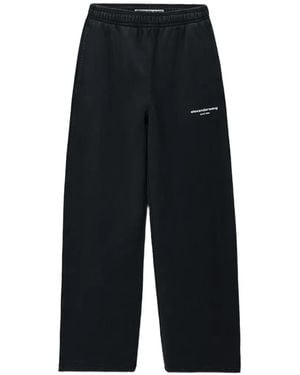 Alexander Wang Logo-Print Mid-Rise Oversized Sweatpants - Black