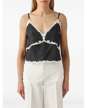 Pinko Lace-Trim Camisole Top - Black