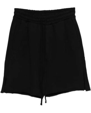 Thom Krom Drawstring Frayed Shorts - Black