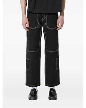 Pleasures Logo-Patch Trousers - Black