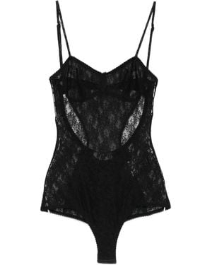 The Attico Body Aus Spitze - Schwarz