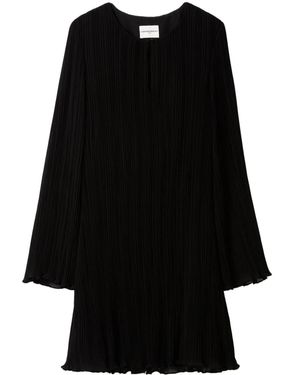 Claudie Pierlot Pleated Long-Sleeve Mini Dress - Black
