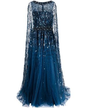 Jenny Packham Starling ビジュートリム ドレス - ブルー