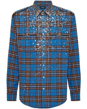 DSquared² Sparkling Check シャツ - ブルー