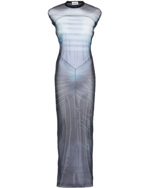 Jean Paul Gaultier Sheer Maxi Dress - Blue