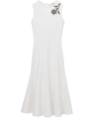 McQueen Banshee embroidery midi dress - Weiß