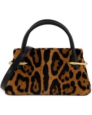Givenchy Animal-Print Leather Tote Bag - Black