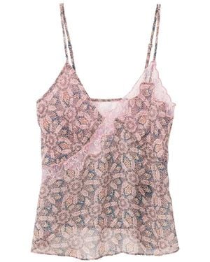 Ba&sh Tizy Lace-Trimmed Floral-Print Camisole Top - Pink