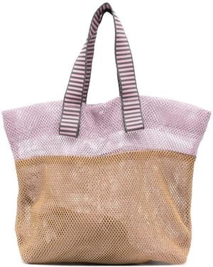 Epice Colour-Block Mesh Tote Bag - Pink