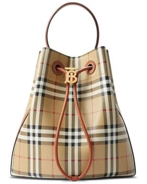 Burberry Small Tb Bucket Bag - Natural