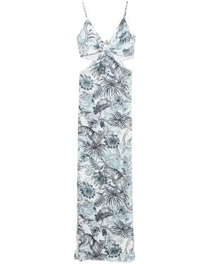 Just Cavalli Raso Vi Strange Jungle Maxi Dress - White