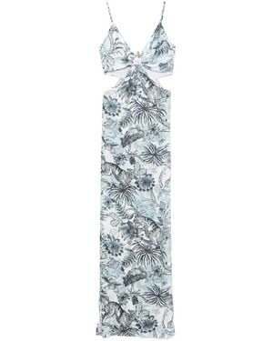 Just Cavalli Raso Vi Strange Jungle Maxi Dress - White
