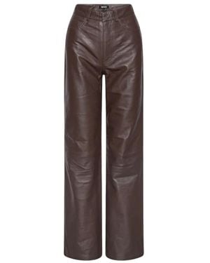 ROTATE BIRGER CHRISTENSEN High-Waisted Straight-Leg Trousers - Brown