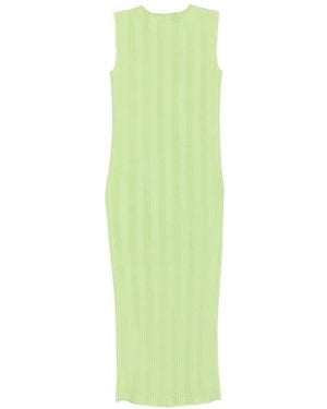Issey Miyake Pleated Sleeveless Mini Dress - Green