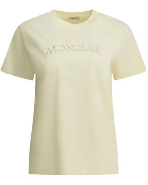 Moncler Embroidered Tonal Logo Cotton T-Shirt - White