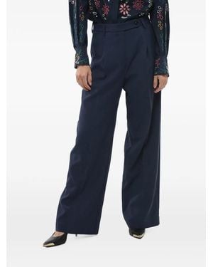 Department 5 Pleated-Front Palazzo Trousers - Blue