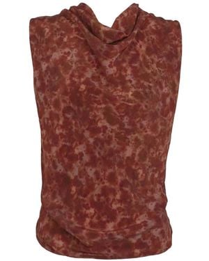 Cortana Opalo Printed Cowl-Neck Top - Red