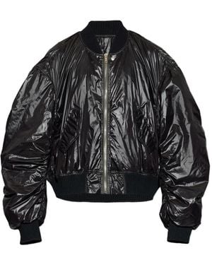 Rick Owens Zip-Up Bomber Jacket - Black