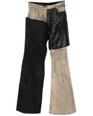 Rick Owens Panelled Faded-Effect Jeans - Black