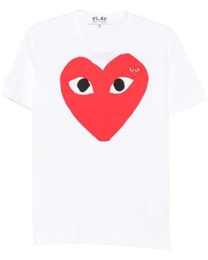 COMME DES GARÇONS PLAY Heart-Print Logo-Patch T-Shirt - Red