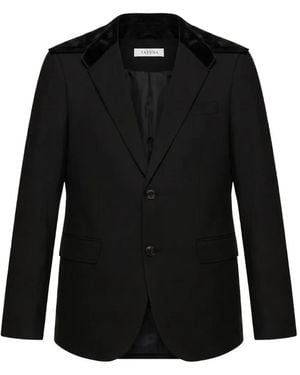 TANUNA Suede-Collar Blazer - Black