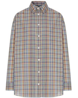 TOTEME Checked Button-Down Shirt - Gray