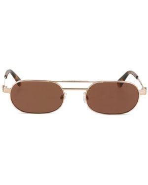 Off-White c/o Virgil Abloh Gafas de sol redondas con puente doble - Marrón