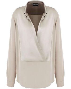 Giorgio Armani Drapiertes Oberteil - Natur