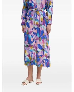 La Petite Francaise Jana Floral-Print Midi Skirt - Blue