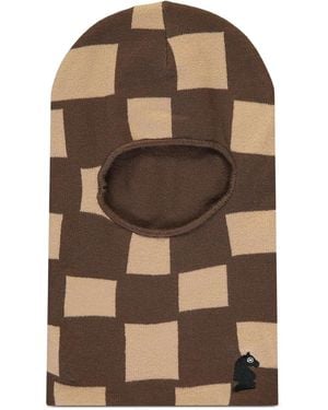 Market Checkered-Pattern Balaclava - Brown
