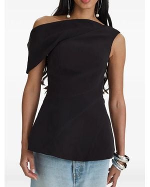 MOOS STUDIO Haut Asymétrique Edit À Une Épaule - Noir