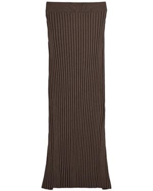 Tod's Ribbed Midi Skirt - Brown