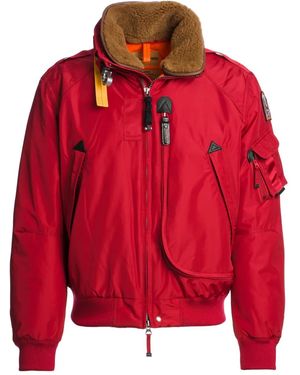 Parajumpers Fire Shearling-Lined Bomber Jacket - Red