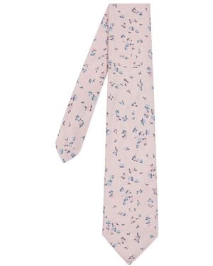 Paul Smith Floral Print Silk Tie - Pink