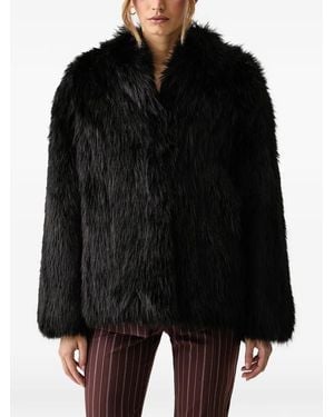 Patrizia Pepe Faux-Fur Jacket - Black