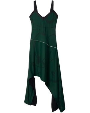 Burberry Shield Hardware Asymmetric Midi Dress - Green