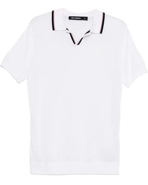 Karl Lagerfeld Contrasting-trim Polo Shirt - White