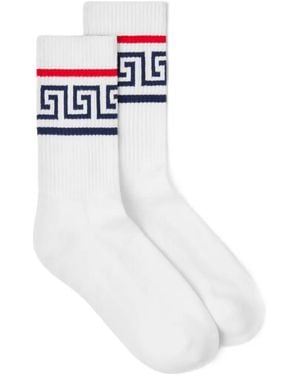 Versace Cotton Ribbed Socks - White