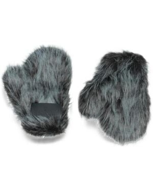 Patrizia Pepe Faux-Fur Mittens - Grey