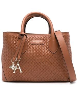 Aspinal of London Medium London Woven Tote Bag - Brown