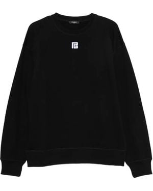Balmain Pb-Embroidered Sweatshirt - Black