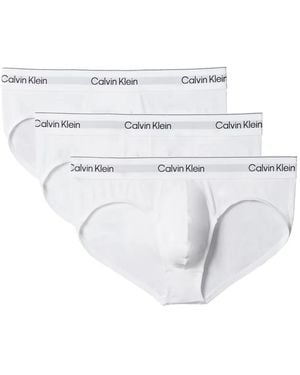 Calvin Klein Logo-Waistband Briefs (Pack Of Three) - White