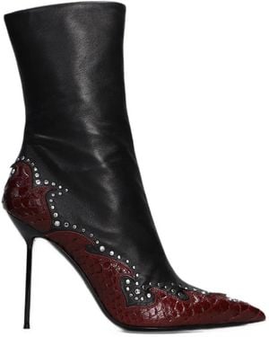Paris Texas Lidia Queen Of Hearts Leather Boots - Black