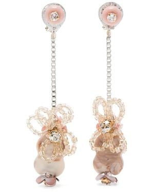 Biyan Cascading Earrings - White